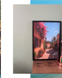 Mediterranean Street Wall Art – Rustic Floral Alleyway Photography Print