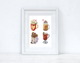 Christmas Drinks Winter Christmas Seasonal Wall Home Decor Print