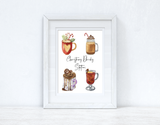Christmas Drinks Station Winter Christmas Seasonal Wall Home Decor Print