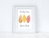 Crunchy Leaves Autumn Breeze Watercolour Leaves Autumn Seasonal Wall Home Decor Print