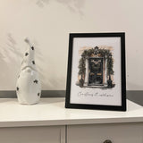 Personalised Christmas At Surname Black Front Door Winter Christmas Seasonal Wall Home Decor Print