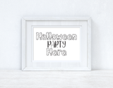 Halloween Party Here Landscape Autumn Seasonal Wall Home Decor Print