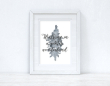 Walking In A Winter Wonderland Grey Tree Winter Christmas Seasonal Wall Home Decor Print