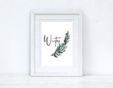 Winter Fir Stem Winter Christmas Seasonal Wall Home Decor Print