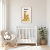 Ready Meerkat Family Watercolour Nursery Children's Room Wall Decor Print