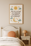 Sunshine & Starlight – Quote Wall Art for Baby’s Room or Nursery