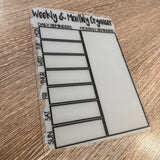 Weekly & Monthly Painted Organiser Planner A4 Clear Acrylic Wipeable Sign With Drywipe Pen