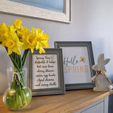 Hello Spring Yellow Floral Flower Spring Seasonal Wall Home Decor Print