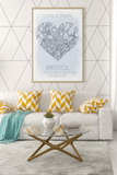 Couples Love Heart Map Any City & Country with Coordinates Personalised Wall Decor Print with 10 New Styles